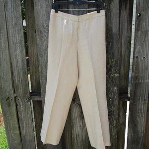 Lafayette 148 New York 100% Linen Trouser Pants Women's Sz 10 Beige Office Work